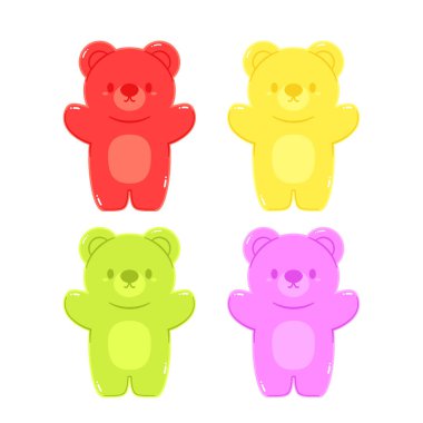 Jöle meyve jelibonu verir. Karakter Illustrator vektör tasarımı.