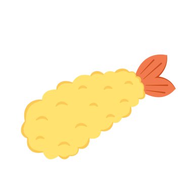 Tempura kızarmış karides vektörü izole edilmiş. Beyaz arkaplanda Tempura kızarmış karides.