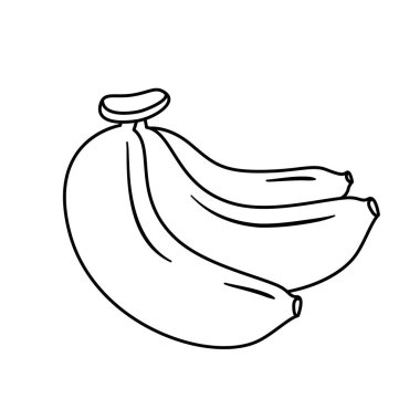 Muz çizgi film vektörü. Beyaz arkaplanda muz.