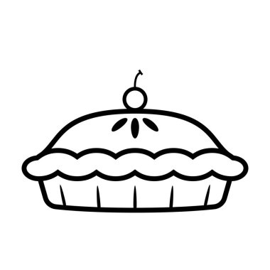 Turta simgesi logosu izole edildi. Turta simgesi, fırın vektörü.