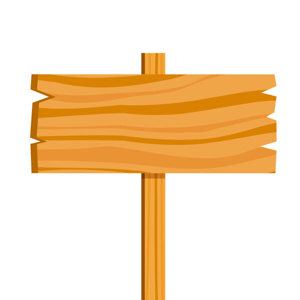 Wooden signpost vector. Wooden signpost icon. Colored silhouette. Vertical view. Vector flat simple graphic illustration.