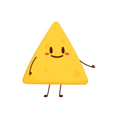 Nacho karakter tasarımı. Beyaz arkaplanda nachos.
