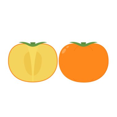 Hurma karikatür vektörü. Beyaz arkaplanda hurma.