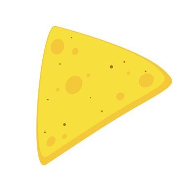 Nachos çip vektörü. Tortilla cipsi veya nachos tortilla düz vektör renk simgesi.