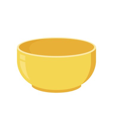 Sarı Kase. Beyaz arka planda bovling. kase vektörü.