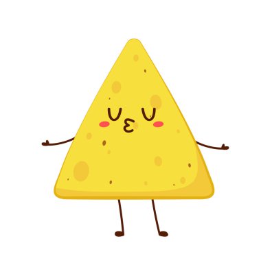 Nacho karakter tasarımı. Beyaz arkaplanda nachos.