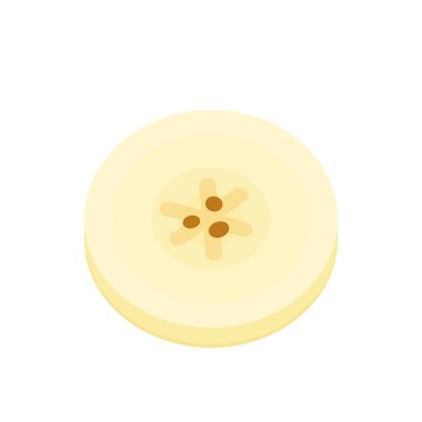 Banana slices isolated on a white background. Banana icon vector.