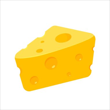 Peynir çizgi filmi. Beyaz arkaplanda izole edilmiş peynir vektörü.
