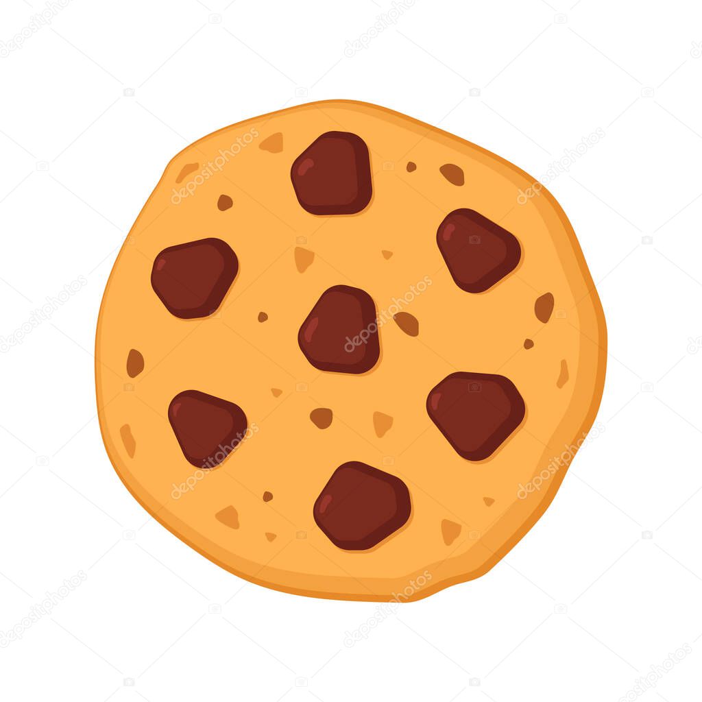 Cookie logo design. Cookie vector on white background. Cookie chocolate chip.