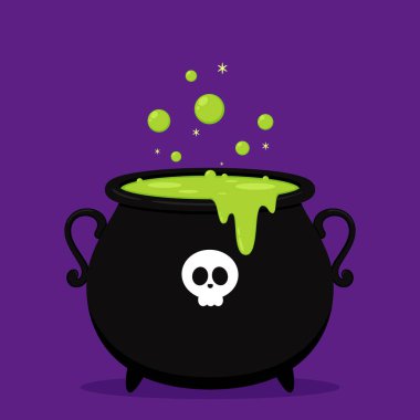 Cadı kazanı, yeşil iksirli Cadılar Bayramı sihirli çömleği. Kaynayan sihirli mayalı veya dumanı tüten bir çelik kazan. Zehirli çizgi film çaydanlığı..