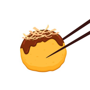 Takoyaki vektörü. Takoyaki beyaz arka planda. Takoyaki izole edildi.