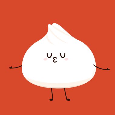 Çin böreği karakter tasarımı. Çin böreği Çin yemeğidir. Bao çizgi filmi..