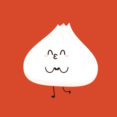 Çin böreği karakter tasarımı. Çin böreği Çin yemeğidir. Bao çizgi filmi..