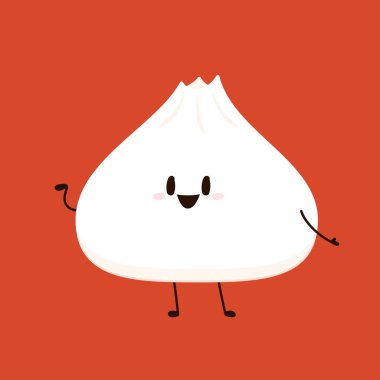 Çin böreği karakter tasarımı. Çin böreği Çin yemeğidir. Bao çizgi filmi..