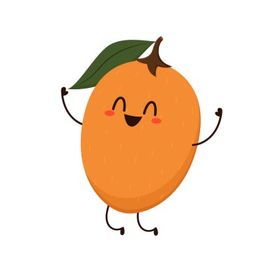 Sapodilla beyaz arka planda izole edildi. Vektör illüstrasyonu, sapodilla karakter vektörü.