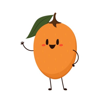 Sapodilla beyaz arka planda izole edildi. Vektör illüstrasyonu, sapodilla karakter vektörü.