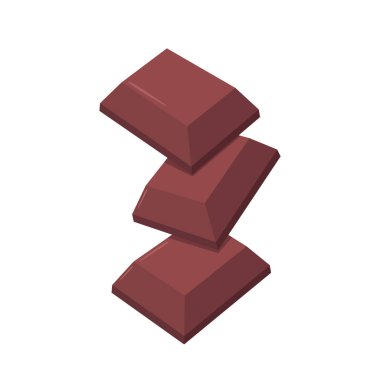 Beyaz arkaplanda izole edilmiş çikolata.