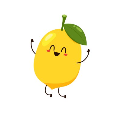 Limon karakter tasarımı. Limon vektörü. Beyaz arkaplanda limon.