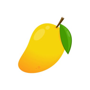 Mango vektörü. Beyaz arka planda mango. Logo tasarımı. Mango karikatür vektörü. Tayland tatlısı..