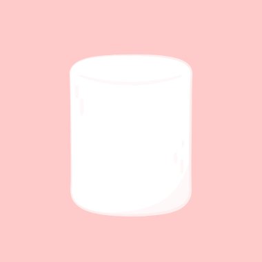 Marshmallow pembe arka planda izole edilmiş. Şekerleme vektörü.