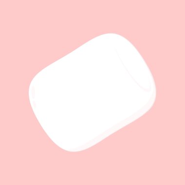 Marshmallow pembe arka planda izole edilmiş. Şekerleme vektörü.