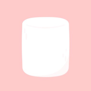 Marshmallow pembe arka planda izole edilmiş. Şekerleme vektörü.