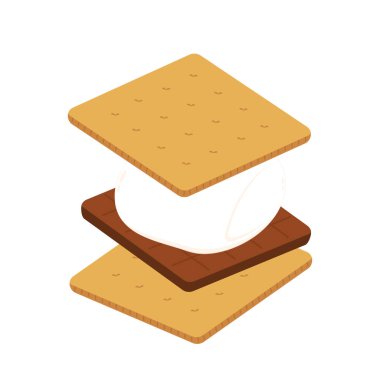Çikolata ve kraker. S 'more graham krakeri, çikolata ve lokum..