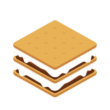 Çikolata ve kraker. S 'more graham krakeri, çikolata ve lokum..