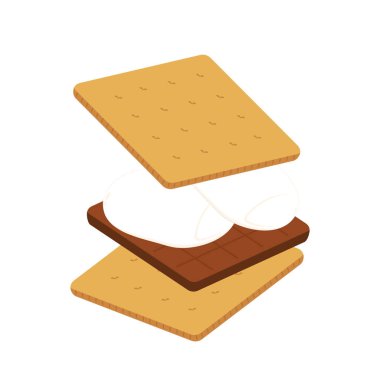 Çikolata ve kraker. S 'more graham krakeri, çikolata ve lokum..
