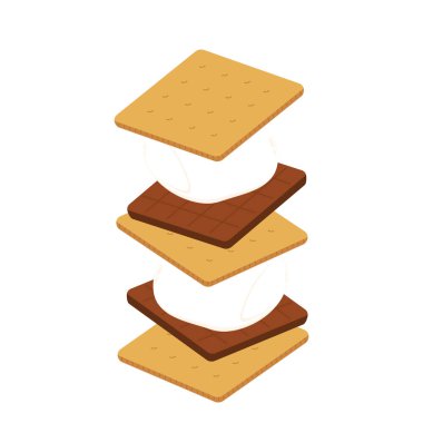 Çikolata ve kraker. S 'more graham krakeri, çikolata ve lokum..