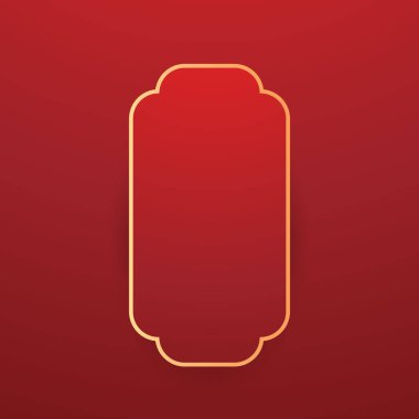 Mutlu Çin Yeni Yılı 2025. Çin yeni yıl afişi, gösteri için daire şeklinde. Tebrik kartı. Kırmızı zemin üzerinde fener bulunan Çin çerçevesi.