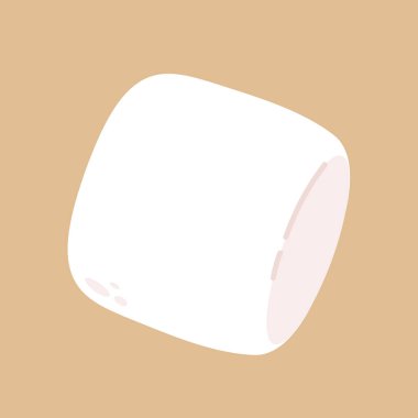 Marshmallow kahverengi arka planda izole edilmiş. Şekerleme vektörü.