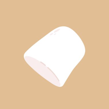 Marshmallow kahverengi arka planda izole edilmiş. Şekerleme vektörü.