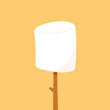 Şekerleme çubuğu. Marshmallow logo tasarımı. Beyaz Marshmallow simgesi.