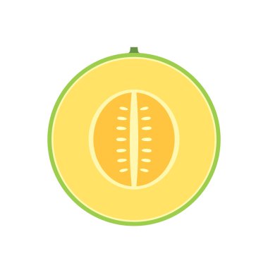 Kavun logosu vektörü. Beyaz arka planda kavun. Yarım kavun.