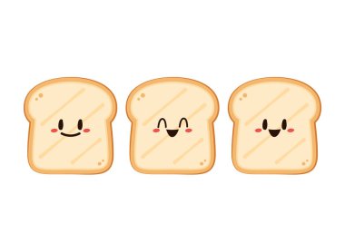 Sevimli bir kadeh kaldırma. Vektör çizgi film karakteri çizim simgesi tasarımı. Beyaz arka planda izole edilmiş. Ekmek karakter tasarımı.