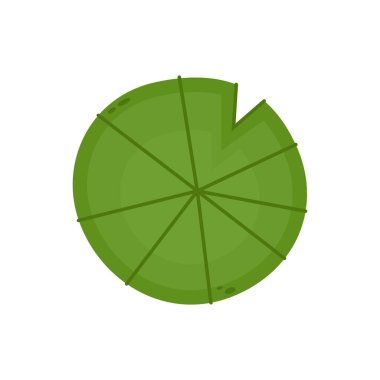 Lily pad ikonu. Beyaz arkaplanda Lily çizgi film vektörü.