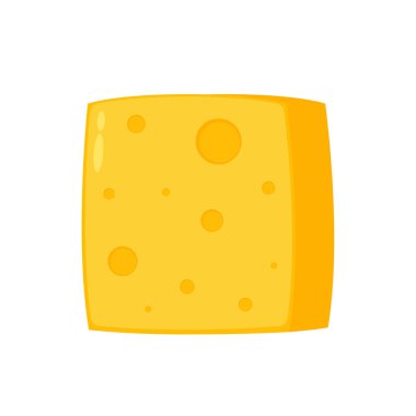 Küp Peynir çizgi filmi. Beyaz arkaplanda izole edilmiş peynir vektörü.