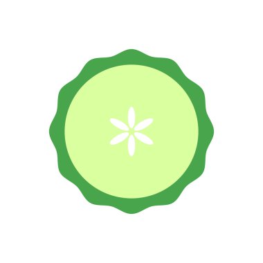 Salatalık dilimi ikonu. Salatalık vektörü.