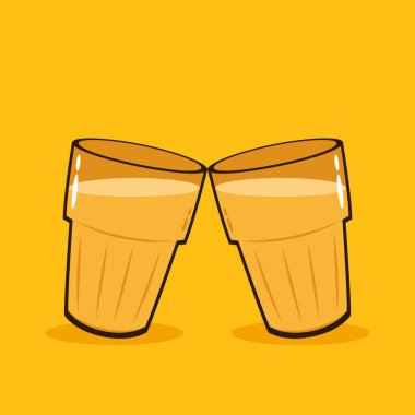 Hint sıcak içecek vektörü. Hint chai ikonu. Chai, Hint içkisidir. Kerala çay dükkanının illüstrasyon vektörü. Hint Kerala yol kenarı. Kerala çay dükkanı çizimi. Kerala Eski.