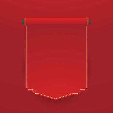 Mutlu Çin Yeni Yılı 2025. Çin yeni yıl afişi. Tebrik kartı. Kırmızı zemin üzerinde fener bulunan Çin çerçevesi.