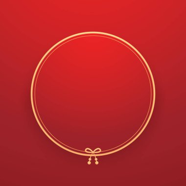 Mutlu Çin Yeni Yılı 2025. Çin yeni yıl afişi. Tebrik kartı. Kırmızı zemin üzerinde fener bulunan Çin çerçevesi.