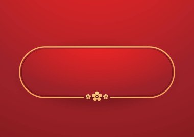 Mutlu Çin Yeni Yılı 2025. Çin yeni yıl afişi. Tebrik kartı. Kırmızı zemin üzerinde fener bulunan Çin çerçevesi.