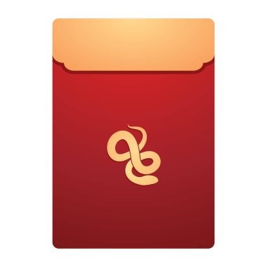 Kırmızı kağıt paketi. Yılan Yılı. Zarf vektörü. Çin ödülü. Zarf yığın vektörü.