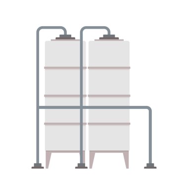 Depo tankı. Su tankı vektörü. Çak bakalım. Beyaz arkaplanda su tankı.