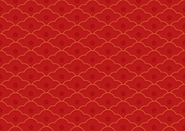 Kırmızı Altın Çin Geleneksel Desen arka planı. Doğu Vektör hisseleri Soyut Çin zengin desen.