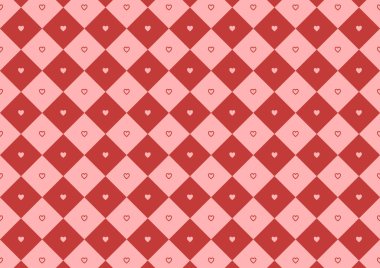 Tek renk desenli, karman çorman bir geçmişi olan kalpler. Dekorasyon için modern retro çizim. Kalp deseni.