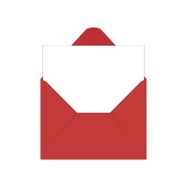 Aşk mektubu. Beyaz kart ve beyaz zarf modelleme vektörü. Metin için boş alan. kopyalama alanı. Sevgililer Günü kartı vektörü.