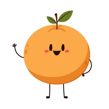 Beyaz arkaplan vektörü üzerinde Çince turuncu karakter - illüstrasyon. Çin Yeni Yıl Portakalı.