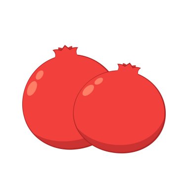 Aralıksız çizgi film vektör tarzında nar meyvesi. Renkli nar hatları. Düz izole resimleme.